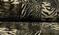 LUXURY Faux Fur PONY Skin VELBOA Fabric Material - ANIMAL PATCHWORK